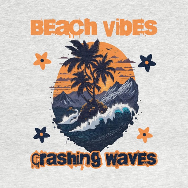 Beach Vibes, Crashing Waves by JJ Art Space